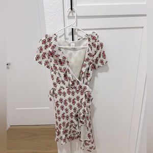 Club Monaco Silk Floral Wrap Dress